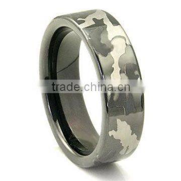 Black Tungsten Carbide 7mm MILITARY CAMOUFLAGE Wedding Ring