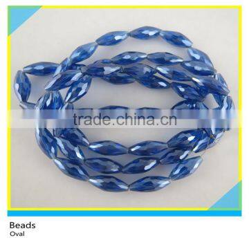 Blue Oval Shape Strands Of Crystal Glass Beads 18*8 mm Faceted Loose Beads