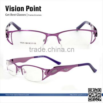 New Fashion Metal Semi-rimless Women Glasses Frame From China