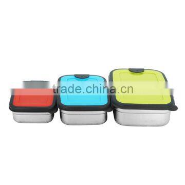 Caitang Factory Stainless Steel 3pcs Set Food Storage Containers Lunch Box photo-4