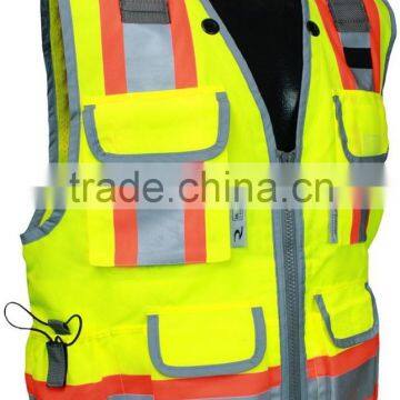 hi vis reflective vest with zipper and pocket en471, class 2