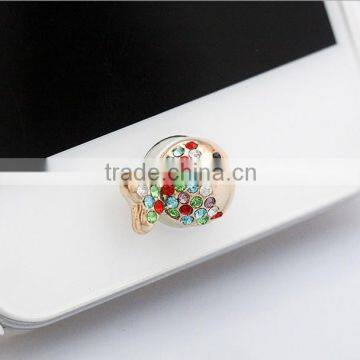 fish Bling Phone Home Button Sticker Custom Home Button Sticker for Apple Charm Heart Wings For Valentine's Day