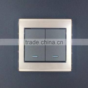 Aluminium drawing 2 gang electrical switch, double switch