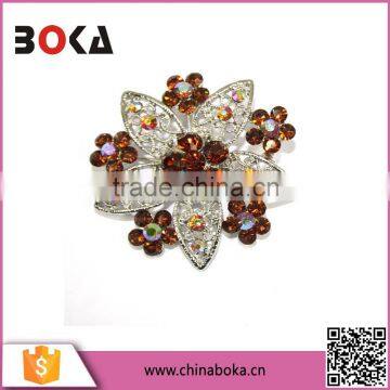 BOKA floral silver rhinestone brooch pin