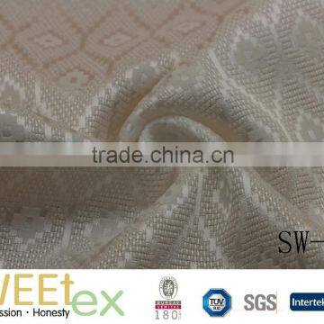 2017 Spring wholesale women dresses Poly spandex weft stretch shinny jacquard fabric