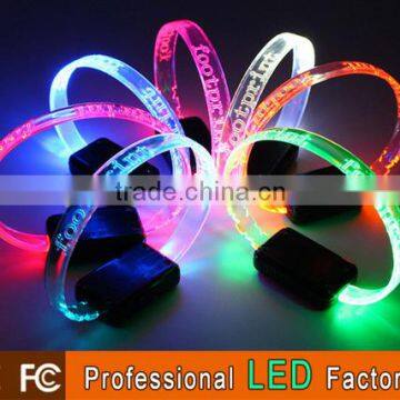 LED light up acrylic bracelets led flashing wristbands cheap bracelet blinking colors party