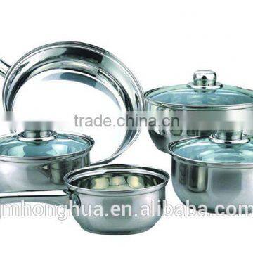 9 PCS stainless steel cookware for induction cooker set