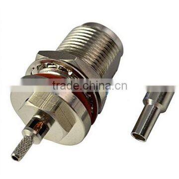 N Female Nut Bulkhead Crimp for RG316 RG174 RG179 RF connector