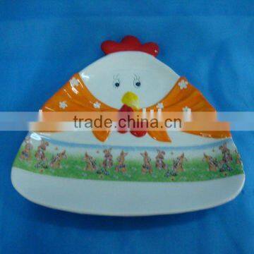 New Ceramic chicken shaped plate