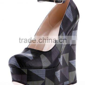 big size 160mm special design fabric TOP quality wedge platform shoes ankle strap shoes fashion new design