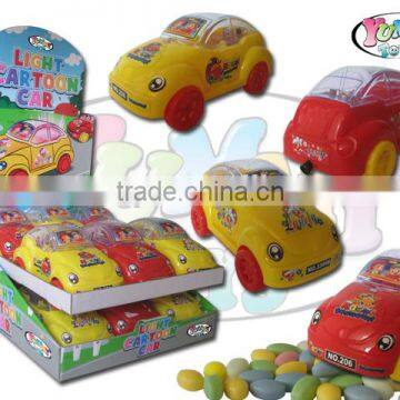 Light Cartoon Car toys candy with Pull line