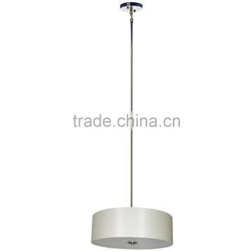 4 light chandelier(Lustre/La arana) in chrome finish with round silk look 22" belvedere cream fabric shade