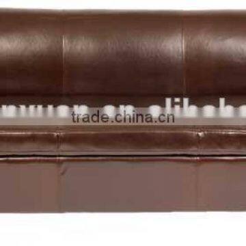 Brown leather solid legs hotel sofa XY3438