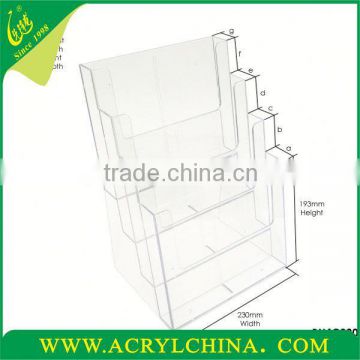 5 Tiers Customized clear acrylic magazine/book racks hot selling