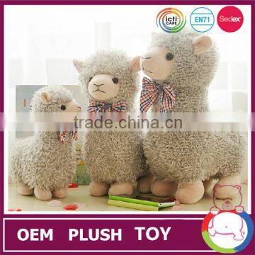 2015 new product OEM gift grey alpaca plush toys