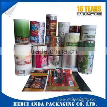 multilayer food packaging printed plastic roll film/aluminum foil laminated gravure printing wrapping film roll for food