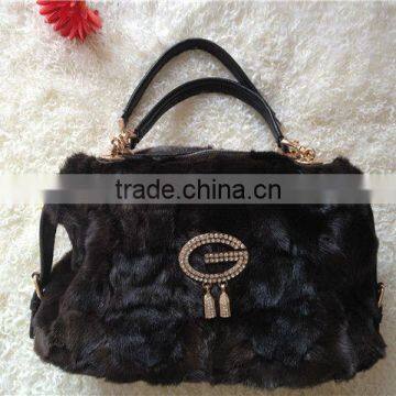 Genuine New Design Women Mink Fur Handbag Shoulder Bag photo-2