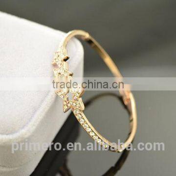 Hot Selling Pentagram Charms Bangles Crystal Star Saudi Gold Jewelry Bracelets photo-4