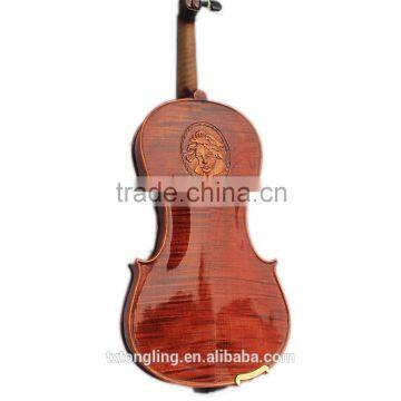 Pattern High-grade Flamed Beethoven Carved Tongling Brand Violin TL006 photo-3
