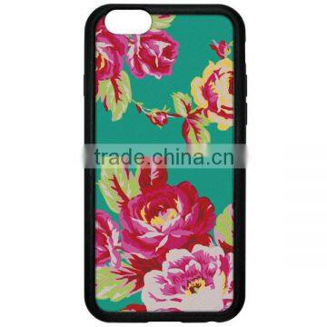 Teal Floral Silicone Phone Case,Gummy Phone Case