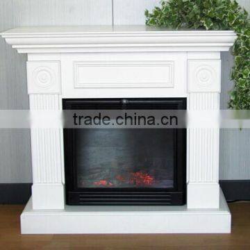 Home Decorative Polishing Marble Stone Antique White Electric Fireplace