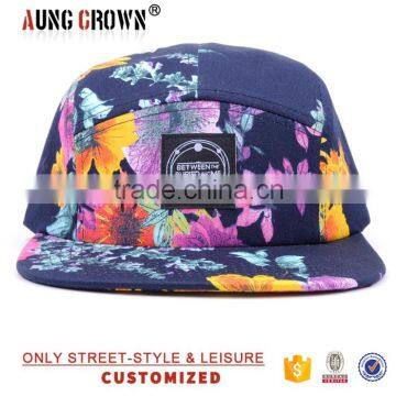 5 panel hat flower and custom 5 panel cap flat hats