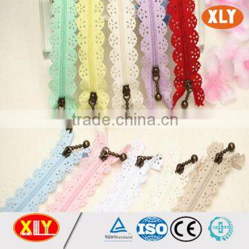 hot sale #3 24 colors in stock close end 20cm lace nylon zipper