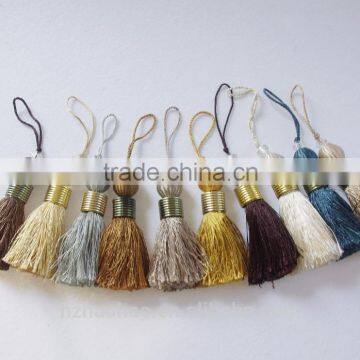 Decorative curtain wooden beaded tassel trims fringe brush tassel fringe wholesale leather tassels