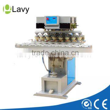 8 colors pneumatic pad printer with conveyor