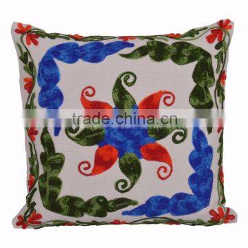 Embroidered Pillow Cover Decorative Boho Throw Indian Suzani Cushion