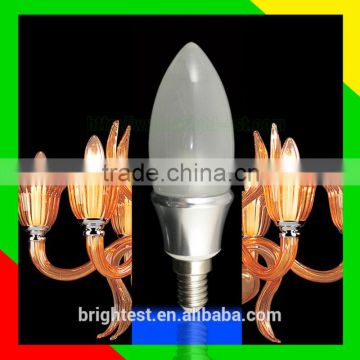 3W LED Light BulbCE ROHS,Epistar Milky-White Candle Bulb