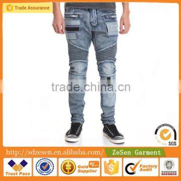 Manufacturer Challenger Moto Denim Jeans Wholesale Adult Garment For Men