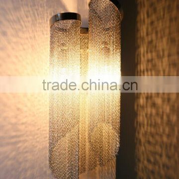 Gloss Nickel plated chain sconce wall lamp