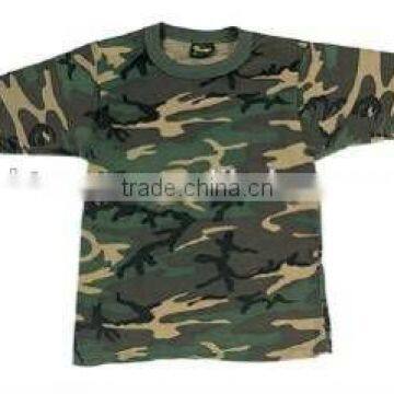 100% cotton short sleeve camouflage T-shirt for military