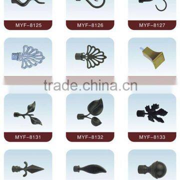 Metal iron aluminium brass stainless steel plastic crystal resin curtain rod finial