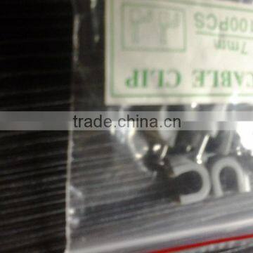 supply nail cable clips/plastic cable clips/nail cable clamps 14mm