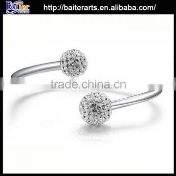 Korean Model Selling Two Round Balls Women 925 Sterling Silver Bracelet Bangle