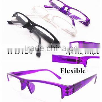 Slim Plastic Half-Frame Reading Glasses With Good Spring Hinge