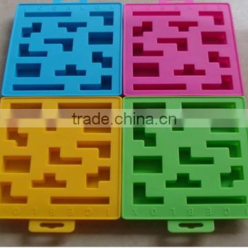 new design cute shapes silicone tetris ice cube tray