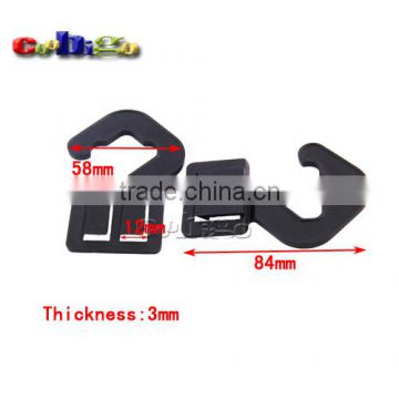 84*58mm Black Plastic Hanger&Hook For Sock Garment Textile Packaging Accessories #FLC255-B