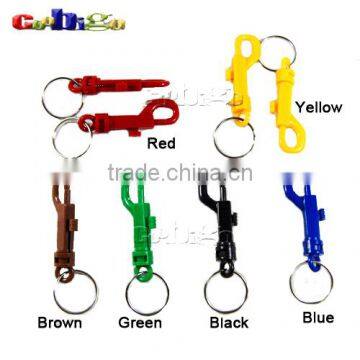 Mix Color Plastic Snap Hooks Rotary Cord Hole 6.5mm With Split KeyChain O-Ring 30mm Dia. For Backpack #FLC018-AO(Mix-s)