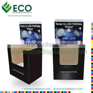 cardboard dump bin display box , cardboard display rack for LED light