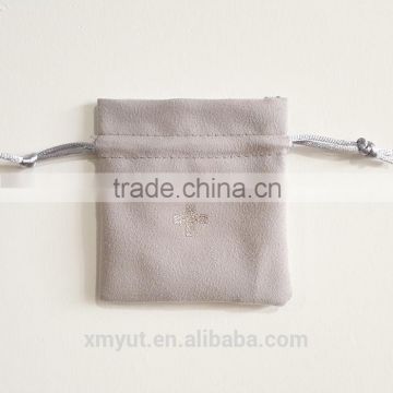 suede jewelry pouch/suede drawstring wine bag