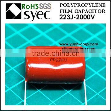 High Voltage 223J 2KV Polypropylene Film Capacitor Price List of Capacitor