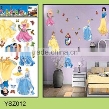 Customized cartoon high quality best price pvc home decor wall sticker for girls