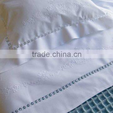 300 Thread Count Cotton Hand Embroidery Bed Sheet photo-2