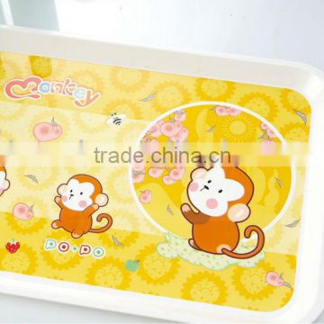 wholesale kitchen products plastic plate Cartoon, high quality large size plastic square plate2009-1