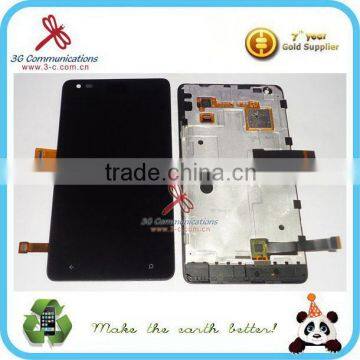 high quality original lcd repair parts for 4.3'' Lumia 900 LCD display screen, touch digitizer with frame for Nokia assembly