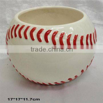 Baseball Bowl, Ceramic, Planter, Candy Bowl, Soccer Party Plate