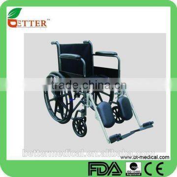 Steel manual wheelchair for outdoor travel use